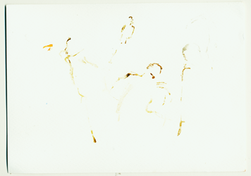 Kirsten Kötter, Site-specific Research: Prinz Gholam, Performance 'Speaking of Pictures' at Lutherplatz, Kassel, 07.06.2017, 15:00. Water colour, 17 x 24 cm