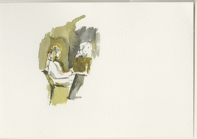 Innovate against populism - Kann Human-centred-Design die Demokratie retten?, re:publica 17, 09.05.2017, painting 12 x 17 cm: Kirsten Kötter